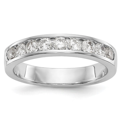 0.71ct. CZ Solid Real 14K White Gold 9-2.7mm Stone Channel Wedding Band Ring