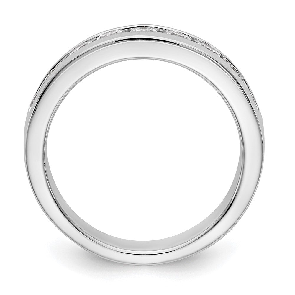 0.84ct. CZ Solid Real 14K White Gold 9-Stone Channel Wedding Band Ring