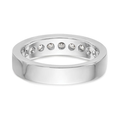 0.84ct. CZ Solid Real 14K White Gold 9-Stone Channel Wedding Band Ring