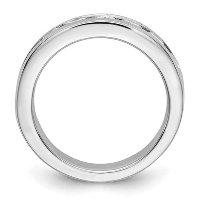 1.35ct. CZ Solid Real 14K White Gold 9-Stone Channel Wedding Band Ring
