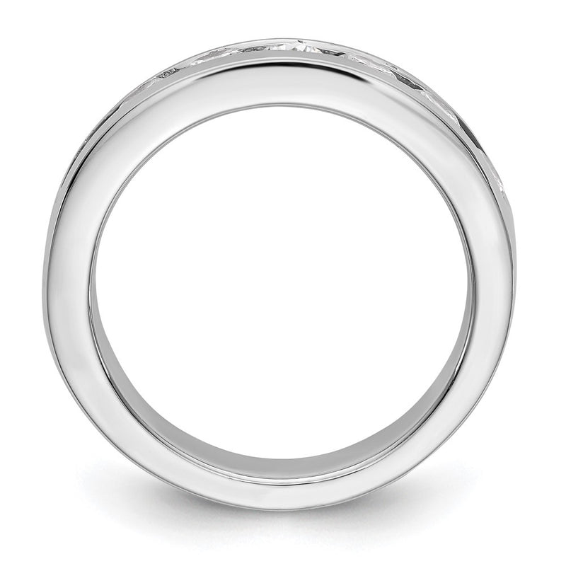 14K White Gold 9-Stone Real Diamond Channel Band