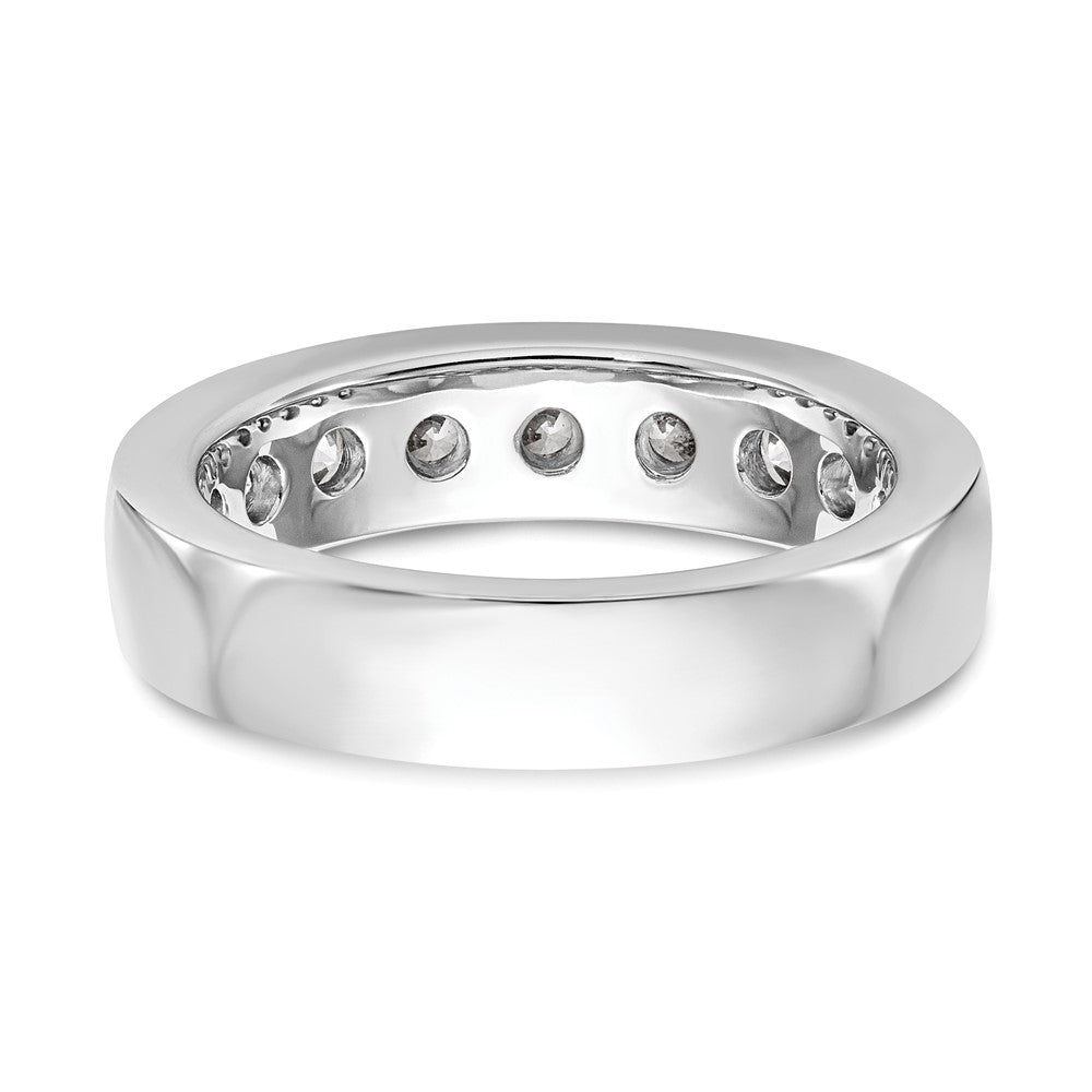 1.35ct. CZ Solid Real 14K White Gold 9-3.4mm Stone Channel Wedding Band Ring