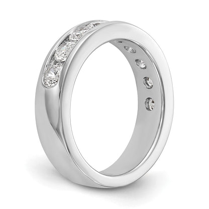 1.35ct. CZ Solid Real 14K White Gold 9-3.4mm Stone Channel Wedding Band Ring
