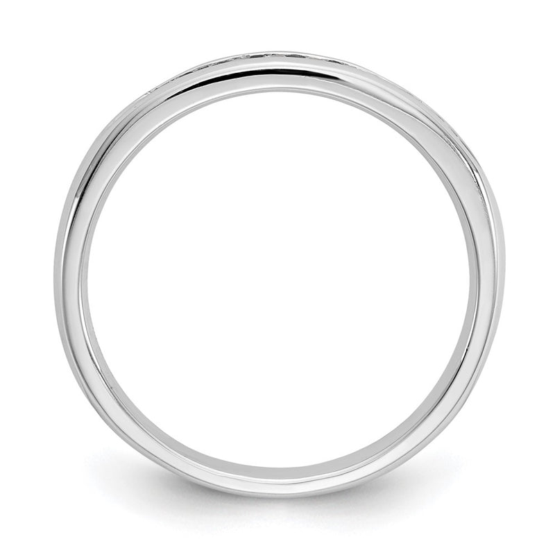 14K White Gold 9-Stone Real Diamond Channel Band