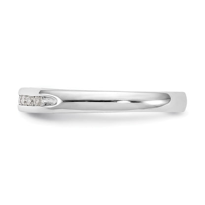 0.14ct. CZ Solid Real 14K White Gold 9-Stone Channel Wedding Band Ring
