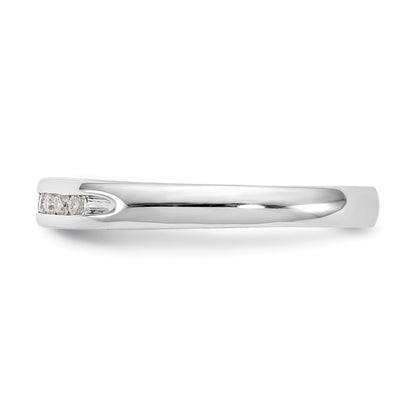 0.14ct. CZ Solid Real 14K White Gold 9-Stone Channel Wedding Band Ring