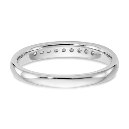 0.14ct. CZ Solid Real 14K White Gold 9-Stone Channel Wedding Band Ring