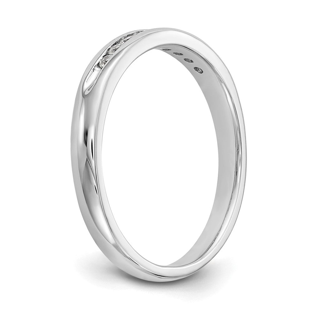 0.14ct. CZ Solid Real 14K White Gold 9-Stone Channel Wedding Band Ring