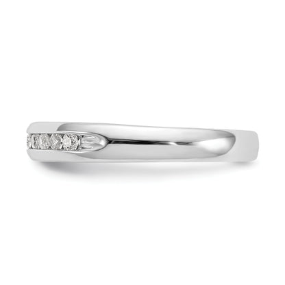 0.20ct. CZ Solid Real 14K White Gold 9-Stone Channel Wedding Band Ring