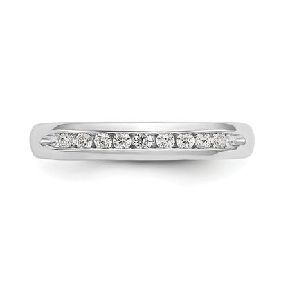 0.20ct. CZ Solid Real 14K White Gold 9-Stone Channel Wedding Band Ring