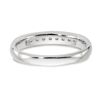 0.20ct. CZ Solid Real 14K White Gold 9-Stone Channel Wedding Band Ring