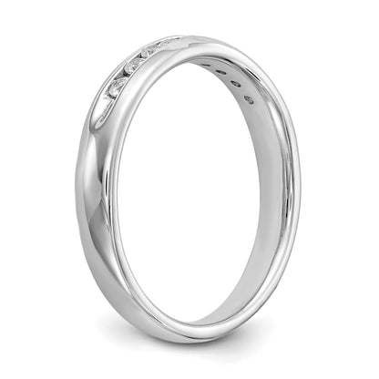 0.20ct. CZ Solid Real 14K White Gold 9-Stone Channel Wedding Band Ring