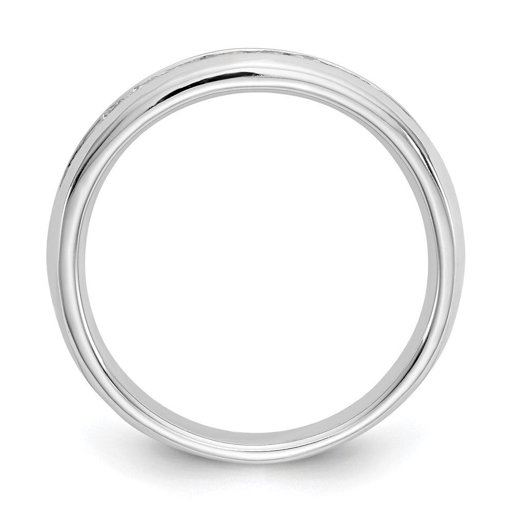 0.23ct. CZ Solid Real 14K White Gold 9-Stone Channel Wedding Band Ring
