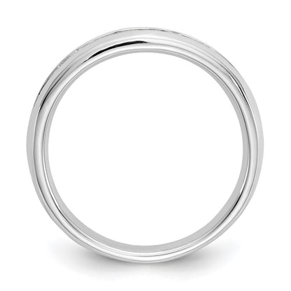 0.23ct. CZ Solid Real 14K White Gold 9-Stone Channel Wedding Band Ring