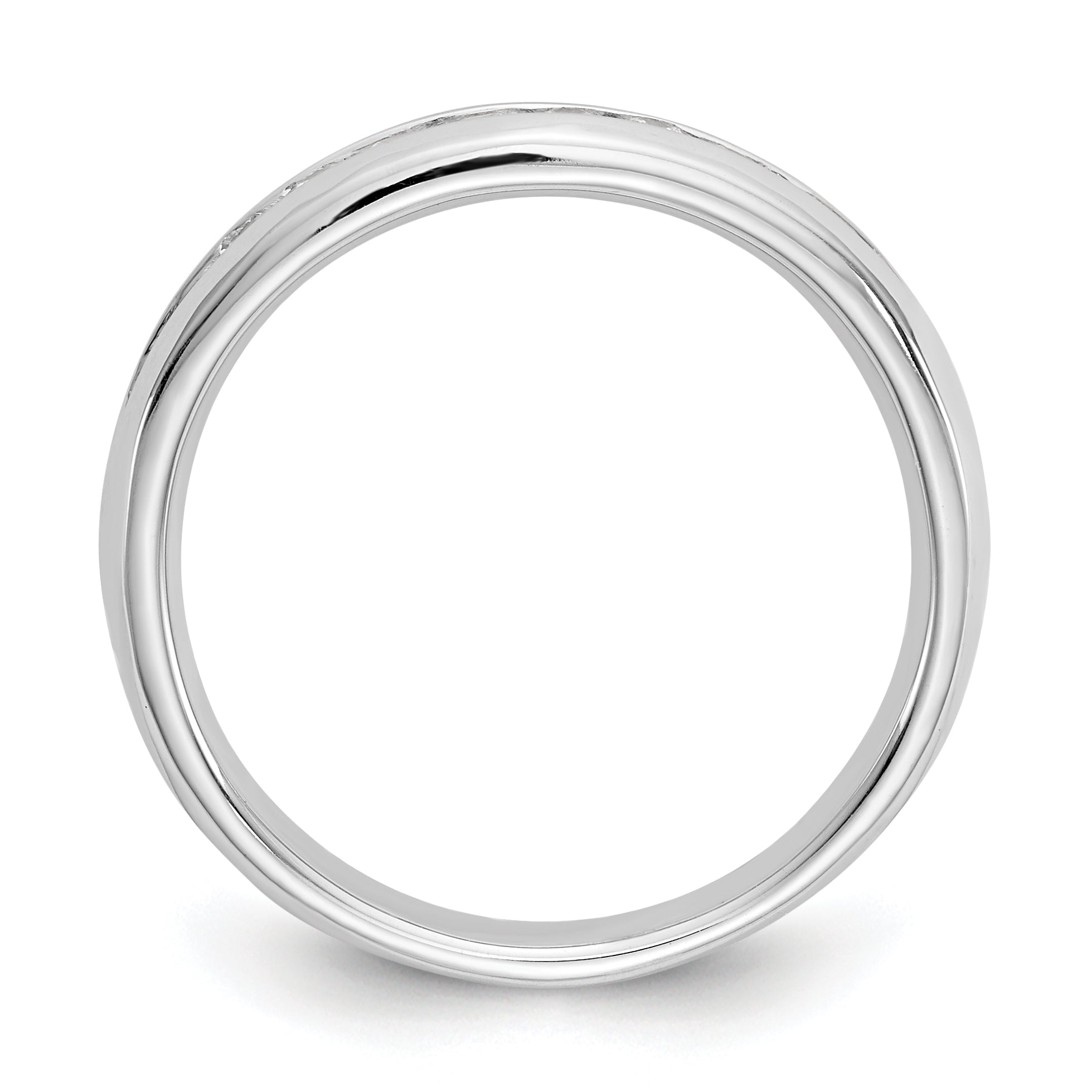 0.23ct. CZ Solid Real 14K White Gold 9-Stone Channel Wedding Band Ring