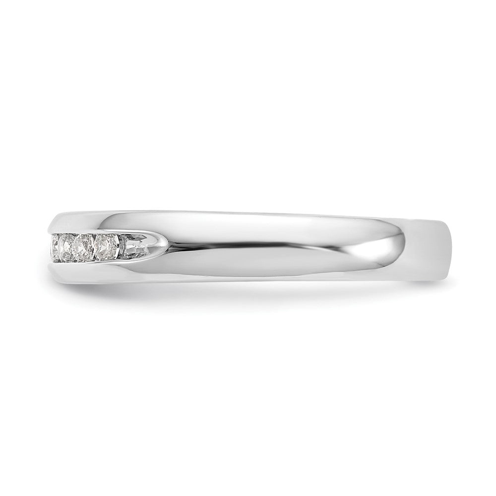 0.23ct. CZ Solid Real 14K White Gold 9-Stone Channel Wedding Band Ring
