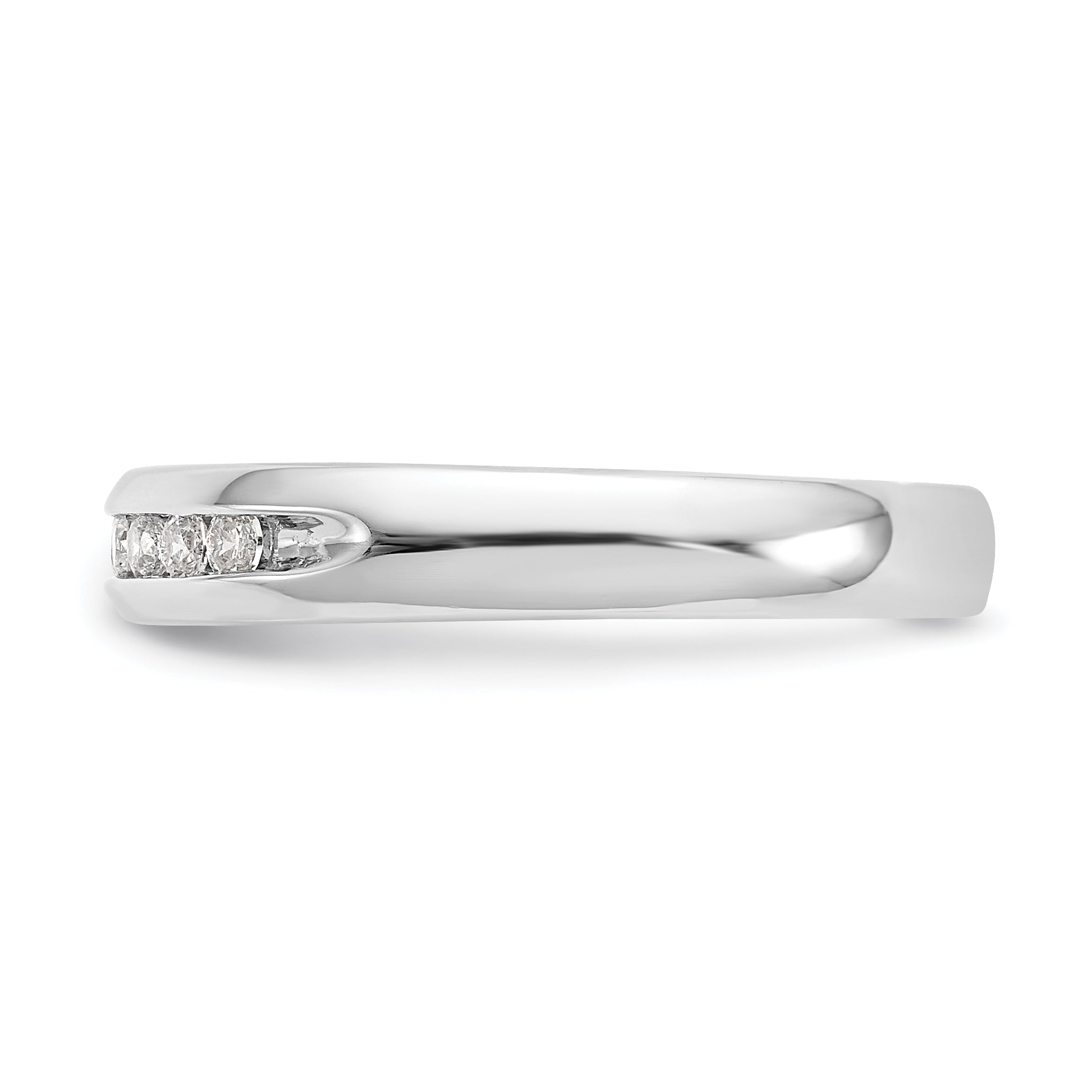 0.23ct. CZ Solid Real 14K White Gold 9-Stone Channel Wedding Band Ring