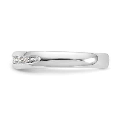 0.23ct. CZ Solid Real 14K White Gold 9-Stone Channel Wedding Band Ring