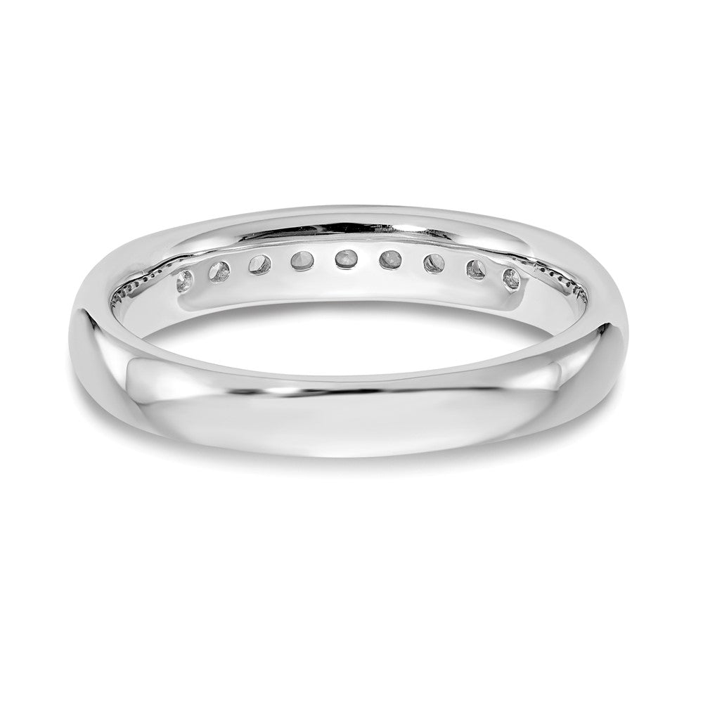 0.23ct. CZ Solid Real 14K White Gold 9-Stone Channel Wedding Band Ring