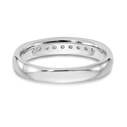 0.23ct. CZ Solid Real 14K White Gold 9-Stone Channel Wedding Band Ring