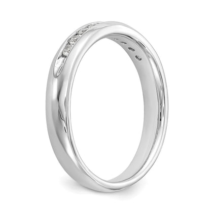 0.23ct. CZ Solid Real 14K White Gold 9-Stone Channel Wedding Band Ring