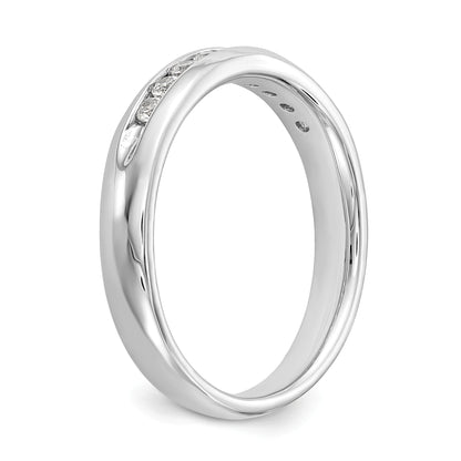 0.23ct. CZ Solid Real 14K White Gold 9-Stone Channel Wedding Band Ring
