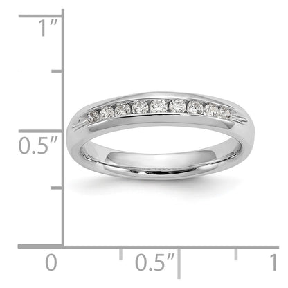 0.23ct. CZ Solid Real 14K White Gold 9-Stone Channel Wedding Band Ring