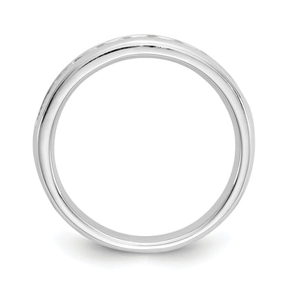 0.40ct. CZ Solid Real 14K White Gold 9-Stone Channel Wedding Band Ring
