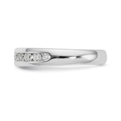 0.40ct. CZ Solid Real 14K White Gold 9-Stone Channel Wedding Band Ring