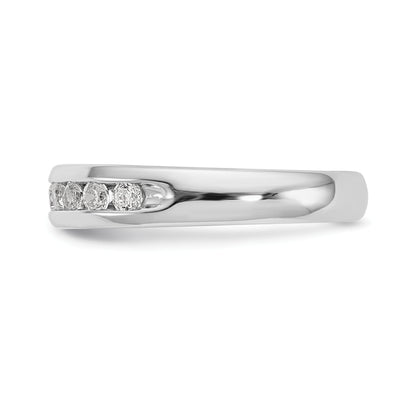 0.40ct. CZ Solid Real 14K White Gold 9-Stone Channel Wedding Band Ring