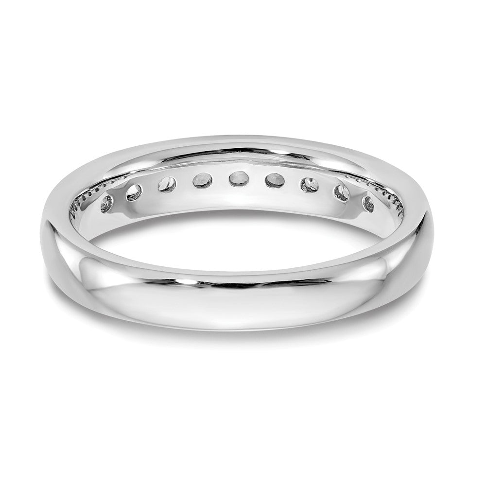 0.40ct. CZ Solid Real 14K White Gold 9-Stone Channel Wedding Band Ring