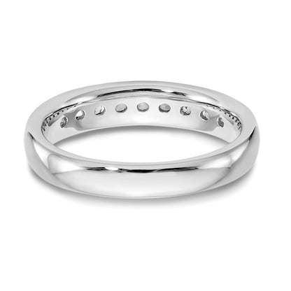 0.40ct. CZ Solid Real 14K White Gold 9-Stone Channel Wedding Band Ring