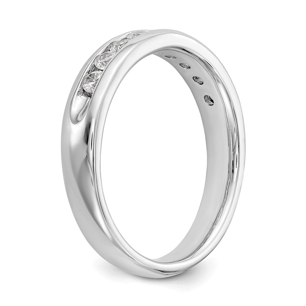 0.40ct. CZ Solid Real 14K White Gold 9-Stone Channel Wedding Band Ring