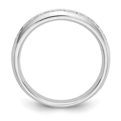 0.45ct. CZ Solid Real 14K White Gold 9-Stone Channel Wedding Band Ring