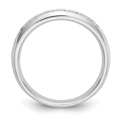 0.45ct. CZ Solid Real 14K White Gold 9-Stone Channel Wedding Band Ring