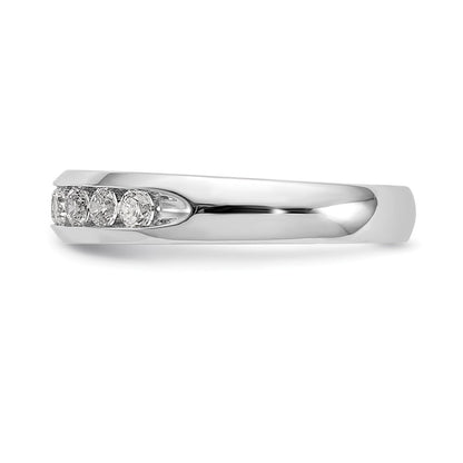 0.45ct. CZ Solid Real 14K White Gold 9-Stone Channel Wedding Band Ring
