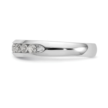 0.45ct. CZ Solid Real 14K White Gold 9-Stone Channel Wedding Band Ring