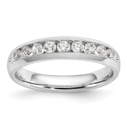 0.45ct. CZ Solid Real 14K White Gold 9-Stone Channel Wedding Band Ring