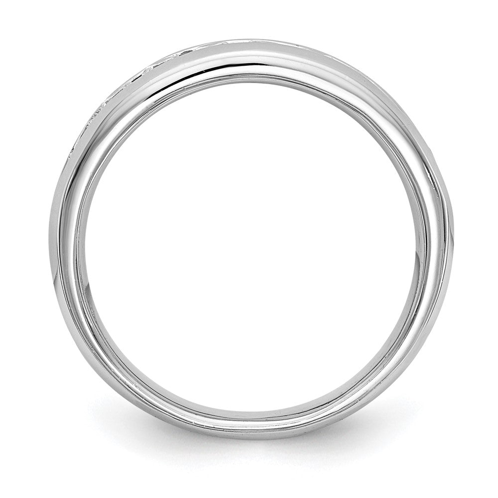 0.71ct. CZ Solid Real 14K White Gold 9-Stone Channel Wedding Band Ring
