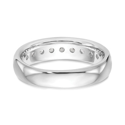 0.71ct. CZ Solid Real 14K White Gold 9-Stone Channel Wedding Band Ring