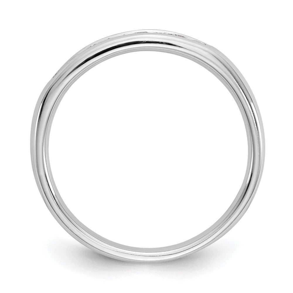 0.14ct. CZ Solid Real 14K White Gold 9-Stone Channel Wedding Band Ring