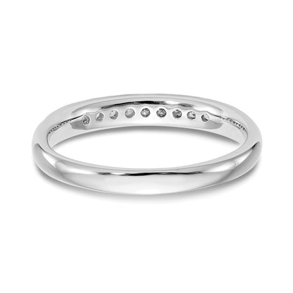 0.14ct. CZ Solid Real 14K White Gold 9-Stone Channel Wedding Band Ring
