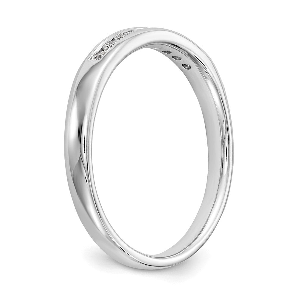 0.14ct. CZ Solid Real 14K White Gold 9-Stone Channel Wedding Band Ring
