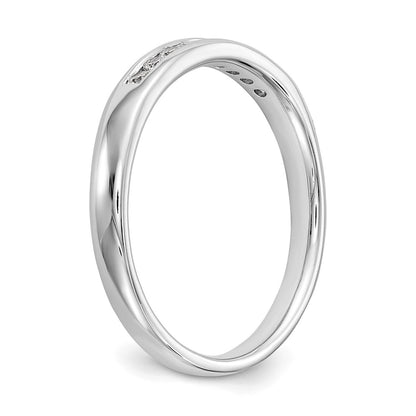 0.14ct. CZ Solid Real 14K White Gold 9-Stone Channel Wedding Band Ring