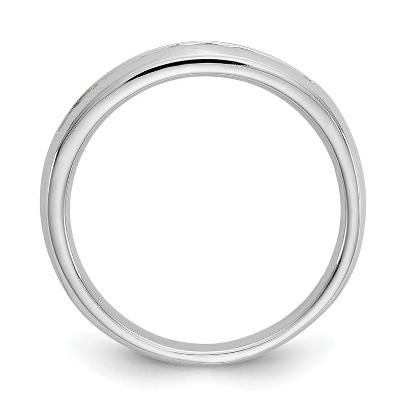 14K White Gold 9-Stone Real Diamond Channel Band