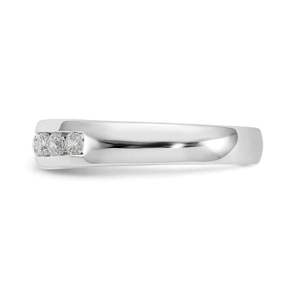 0.54ct. CZ Solid Real 14K White Gold 9-Stone Channel Wedding Band Ring