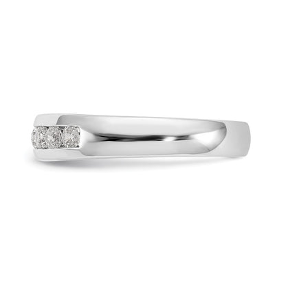 0.54ct. CZ Solid Real 14K White Gold 9-Stone Channel Wedding Band Ring