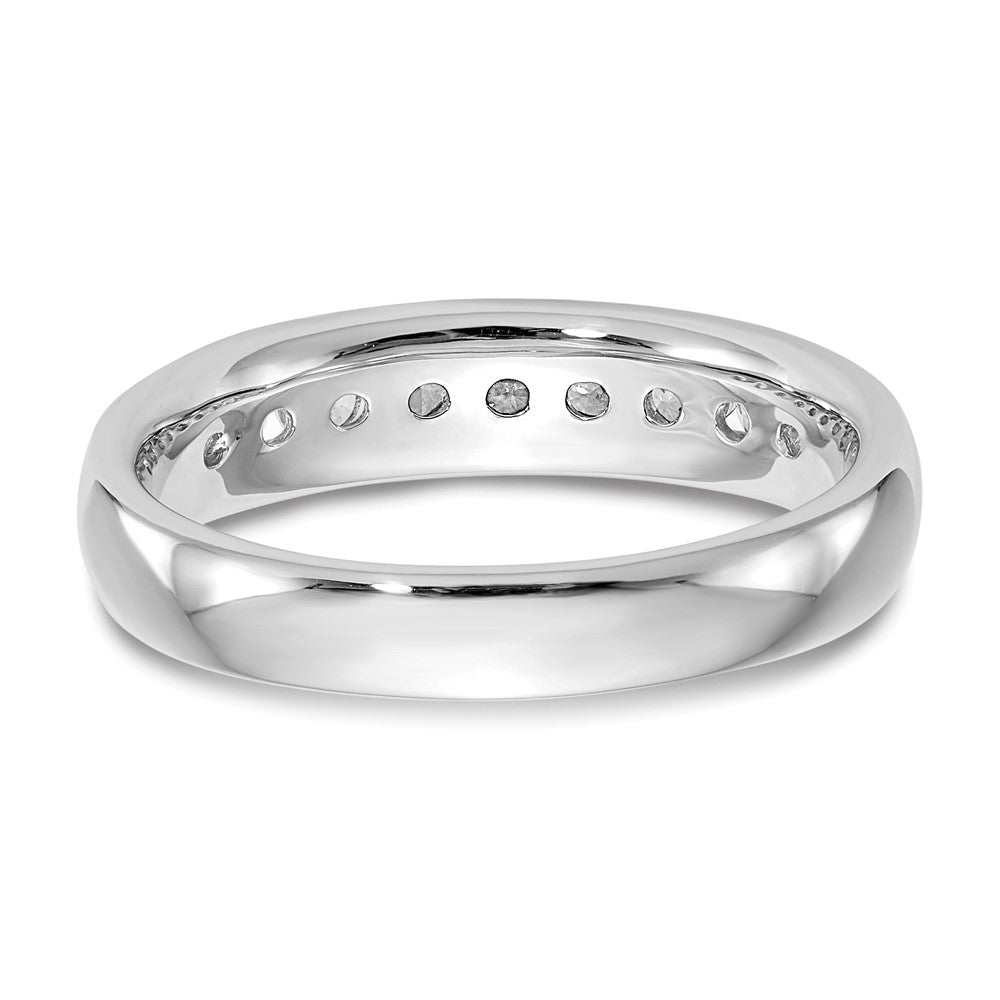 0.54ct. CZ Solid Real 14K White Gold 9-Stone Channel Wedding Band Ring