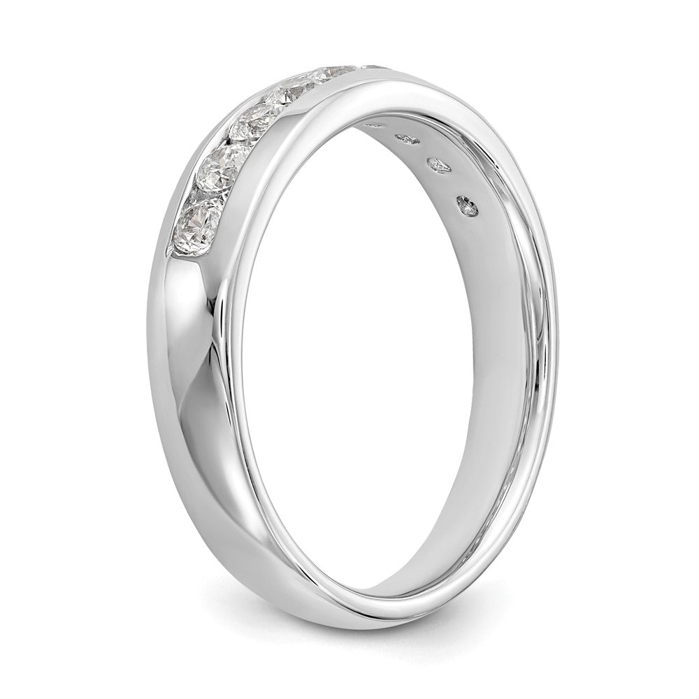 0.54ct. CZ Solid Real 14K White Gold 9-Stone Channel Wedding Band Ring
