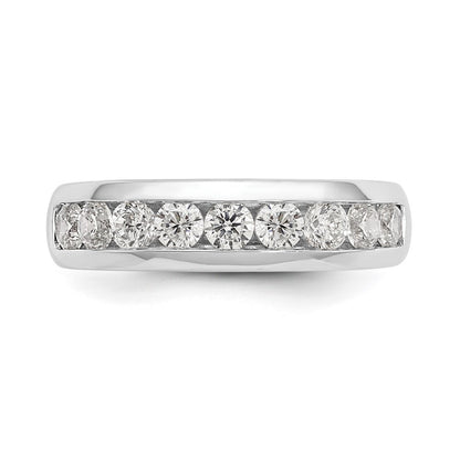 14K White Gold 9-Stone Real Diamond Channel Band